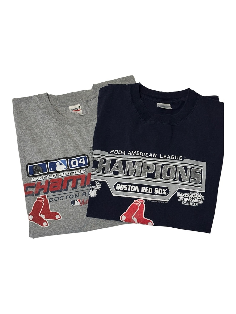 BOSTON RED SOX 2004 World Series Champions Two Tees Size XLarge